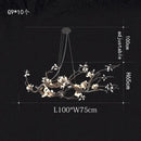 Modern copper led branch chandelier dining room floral light by Decorbites