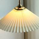 Modern copper led pendant lamp dining room pleated glass light by Decorbites