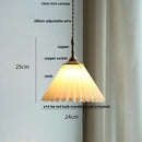 Modern copper led pendant lamp dining room pleated glass light by Decorbites