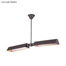 GobekUsa Traditional Metal Triangle Pendant Light with 2 Lights - Grey/Gold - Perfect for Dining Rooms