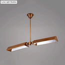 GobekUsa Traditional Metal Triangle Pendant Light with 2 Lights - Grey/Gold - Perfect for Dining Rooms