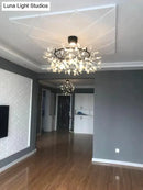 GobekUsa Modern LED Lamp Firefly Tree Branch Leaf Pendant Light Round Flower Suspension Lamps