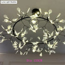 GobekUsa Modern LED Lamp Firefly Tree Branch Leaf Pendant Light Round Flower Suspension Lamps