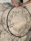 GobekUsa Modern LED Lamp Firefly Tree Branch Leaf Pendant Light Round Flower Suspension Lamps