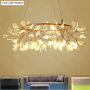 GobekUsa Modern LED Lamp Firefly Tree Branch Leaf Pendant Light Round Flower Suspension Lamps