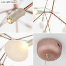 GobekUsa Modern LED Lamp Firefly Tree Branch Leaf Pendant Light Round Flower Suspension Lamps