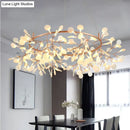 GobekUsa Modern LED Lamp Firefly Tree Branch Leaf Pendant Light Round Flower Suspension Lamps