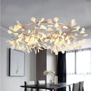 GobekUsa Modern LED Lamp Firefly Tree Branch Leaf Pendant Light Round Flower Suspension Lamps