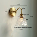 GobekUsa Clear Glass LED Wall Sconce Pull Chain Switch Modern Copper Bedside Lamp