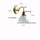 GobekUsa Clear Glass LED Wall Sconce Pull Chain Switch Modern Copper Bedside Lamp