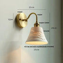 GobekUsa Clear Glass LED Wall Sconce Pull Chain Switch Modern Copper Bedside Lamp