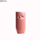GobekUsa Ceramic Vase with Ear, Eyes, and Mouth Design for Table Decoration