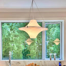 GobekUsa Cream Acrylic UFO Pendant Light: Modern Home Decor Hanging Lamp