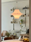 GobekUsa Cream Acrylic UFO Pendant Light: Modern Home Decor Hanging Lamp