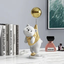 GobekUsa Balloon Polar Bear Resin Ornaments: Home Decor Craft, Office Desk Figurine sculpt