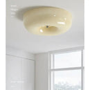 GobekUsa Cream Bauhaus Style Ceiling Lamp for Bedroom with Medieval French Glass