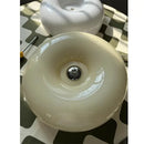 GobekUsa Cream Bauhaus Style Ceiling Lamp for Bedroom with Medieval French Glass
