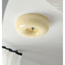 GobekUsa Cream Bauhaus Style Ceiling Lamp for Bedroom with Medieval French Glass