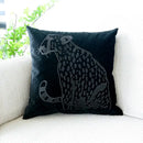 Modern cream & black embroidered leopard pillowcase bedroom decor by Decorbites