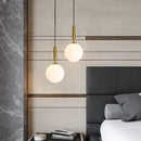 GobekUsa Glass Planet Pendant Light: Modern LED Nordic Hanging Lamp for Living Bedroom Susp...