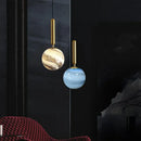 GobekUsa Glass Planet Pendant Light: Modern LED Nordic Hanging Lamp for Living Bedroom Susp...