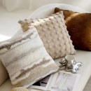 Modern cream brown coffee pillowcase living room textured cushion cover by Decorbites