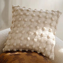 Modern cream brown coffee pillowcase living room textured cushion cover by Decorbites