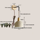 GobekUsa Cement Wood Wall Light Pull Chain Switch Adjustable Socket Nordic Modern Provencal