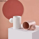 GobekUsa Cotton Candy Ceramic Cup & Saucer Set for Coffee, Tea, Milk, Juice