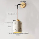 GobekUsa Adjustable Wall Lights Pull Chain Switch Wood Socket Cement Modern Bedside Lamp