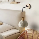 GobekUsa Adjustable Wall Lights Pull Chain Switch Wood Socket Cement Modern Bedside Lamp
