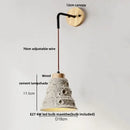 GobekUsa Adjustable Wall Lights Pull Chain Switch Wood Socket Cement Modern Bedside Lamp