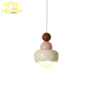 GobekUsa Cream Wind Resin/Glass Pendant Lights: Modern LED E27 Hanging Lamp for Bedroom, Bar, Kids Room