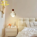 GobekUsa Cream Wind Resin/Glass Pendant Lights: Modern LED E27 Hanging Lamp for Bedroom, Bar, Kids Room