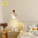 GobekUsa Cream Wind Resin/Glass Pendant Lights: Modern LED E27 Hanging Lamp for Bedroom, Bar, Kids Room