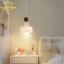 GobekUsa Cream Wind Resin/Glass Pendant Lights: Modern LED E27 Hanging Lamp for Bedroom, Bar, Kids Room