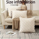 Modern cream textured pom pom decorative pillow covers living room by Decorbites