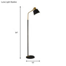 GobekUsa Small Barrel Black Floor Lamp with Modernist Metallic Stand – Ideal for Bedroom Lighting