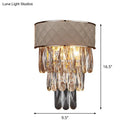 GobekUsa Modern Indoor Wall Lamp with 2-Head Wall Lighting, Grey Finish, and Crystal Prism Shade