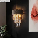 GobekUsa Modern Indoor Wall Lamp with 2-Head Wall Lighting, Grey Finish, and Crystal Prism Shade
