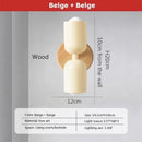 GobekUsa Cream Zipper Wooden Wall Lamp for Bedroom Living Room Hallway Illumination