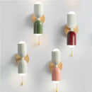GobekUsa Cream Zipper Wooden Wall Lamp for Bedroom Living Room Hallway Illumination
