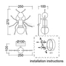 GobekUsa Modern Creative Minimalism Metal Robot Ants Lamps for Kids Baby Living room