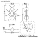 GobekUsa Modern Creative Minimalism Metal Robot Ants Lamps for Kids Baby Living room