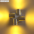 GobekUsa Modern Cross Aluminum LED Wall Sconce Light in Vibrant Yellow, Pink, or Blue