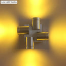 GobekUsa Modern Cross Aluminum LED Wall Sconce Light in Vibrant Yellow, Pink, or Blue