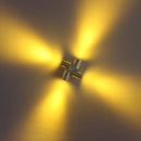GobekUsa Modern Cross Aluminum LED Wall Sconce Light in Vibrant Yellow, Pink, or Blue