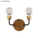 GobekUsa Modern Crystal 2-Light Brass Wall Light - Bulb Shaped Sconce Lamp for Bedroom & Living Room, Warm/White Light