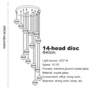 GobekUsa Crystal Ball LED Chandelier for Modern Living Room & Bedroom décor