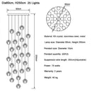 GobekUsa Crystal Ball LED Chandelier Pendant Light for Living Room Kitchen Lighting